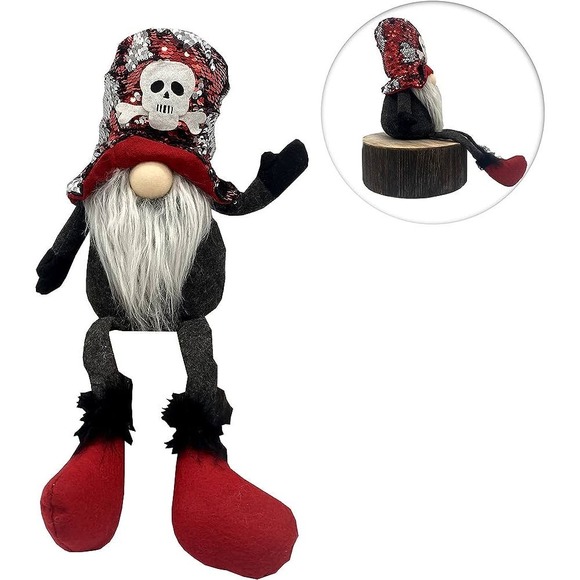 "Rocker Inspired Stuffed Gnome Decoration - Handmade - Admired By Nature" - Picture 5 of 5